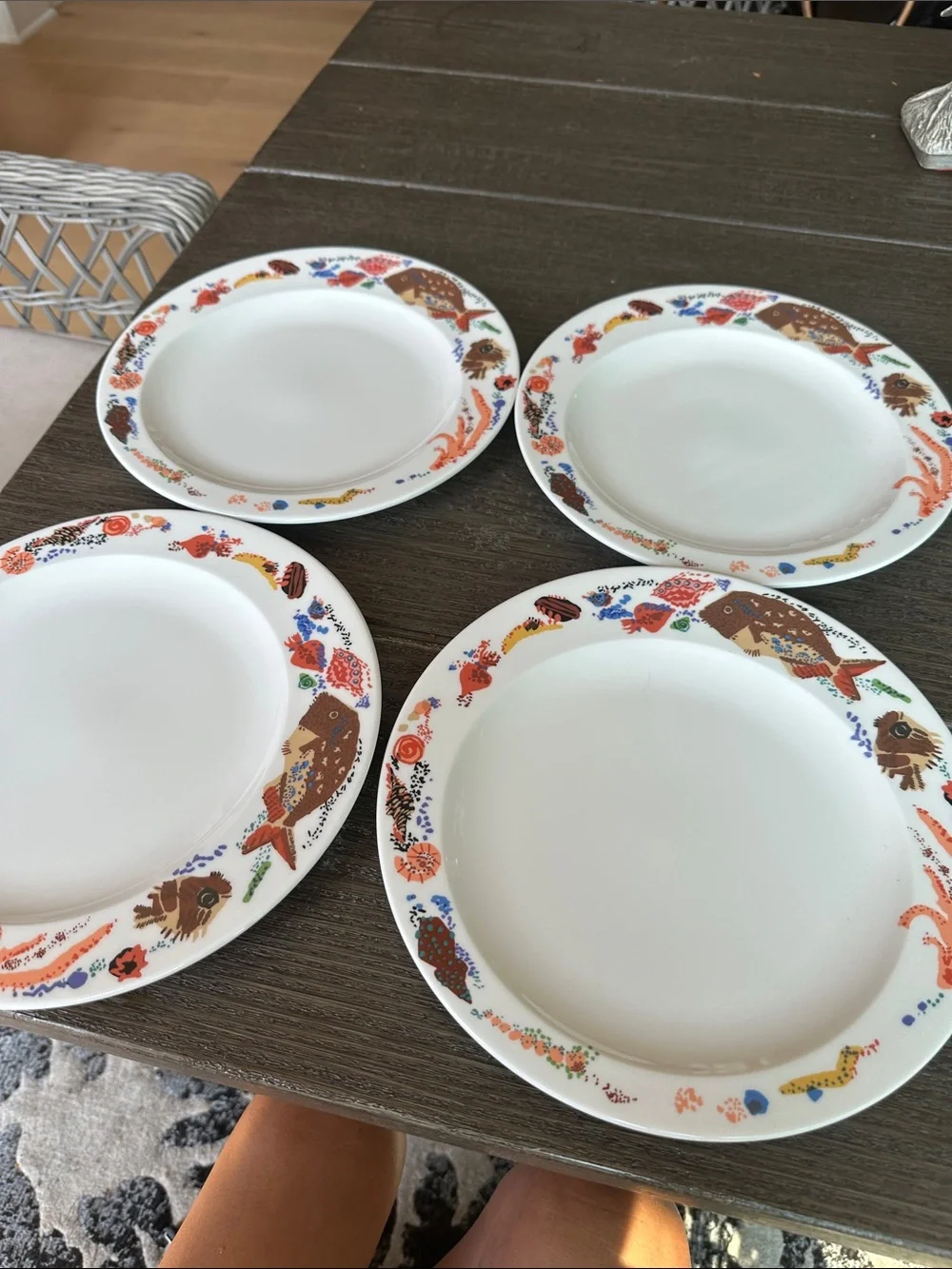 Nikko Japan vintage perceptions collectible set of four dinner plates 9D sea lif